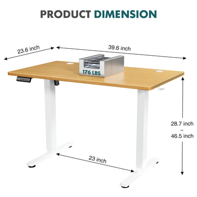 MCQ Electric Standing Desk Height Adjustable 40x24 Inch Stand Up Sit Stand Computer Desk Workstation Ergonomic Work Table