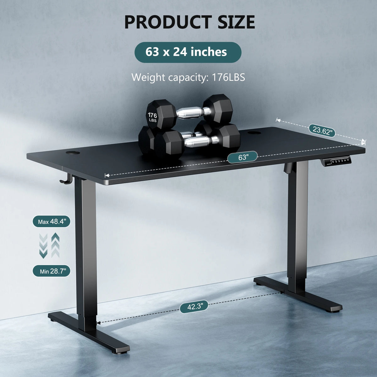 anadesks 63 x 24 electric standing desk - image 18