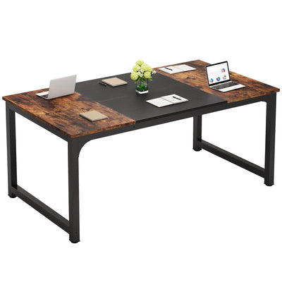 Large Computer Desk, 70" Modern Office Workstation for Home Study