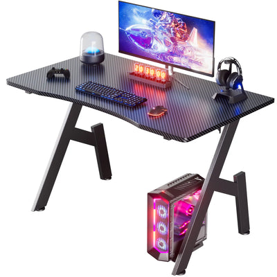 Gaming Desk, A-Shaped Carbon Fiber Office Desk, 80-140cm with Cup Holder