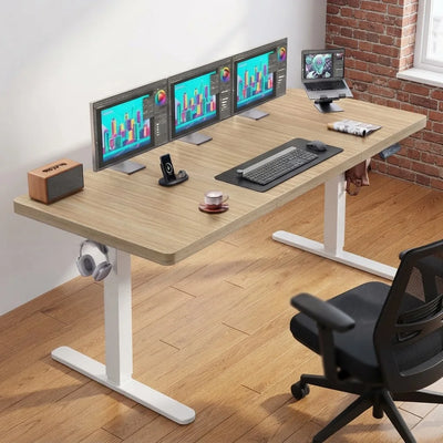Electric Standing Desk, 71" x 30", 220 lb Capacity, Brushless Motor