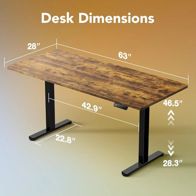 Electric Standing Desk Adjustable Height, 4 Memory Height Settings, Sit Stand Up Desk for Home Office & Computer Workstation
