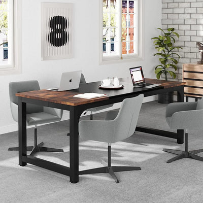 Large Computer Desk, 70" Modern Office Workstation for Home Study