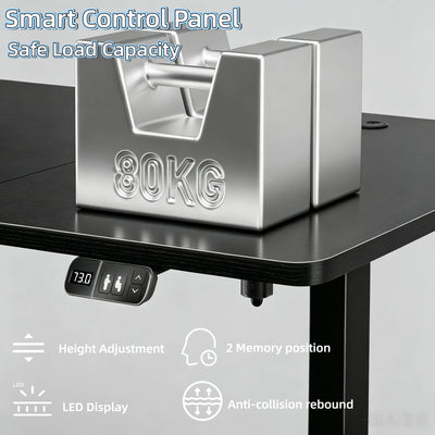 NEBMAAX Electric Standing Desk Height Adjustable Gaming Computer Workstation with Memory 176lbs Load Drawer Charging Station Home Office Table