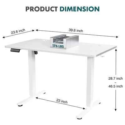 MCQ Electric Standing Desk Height Adjustable 40x24 Inch Stand Up Sit Stand Computer Desk Workstation Ergonomic Work Table
