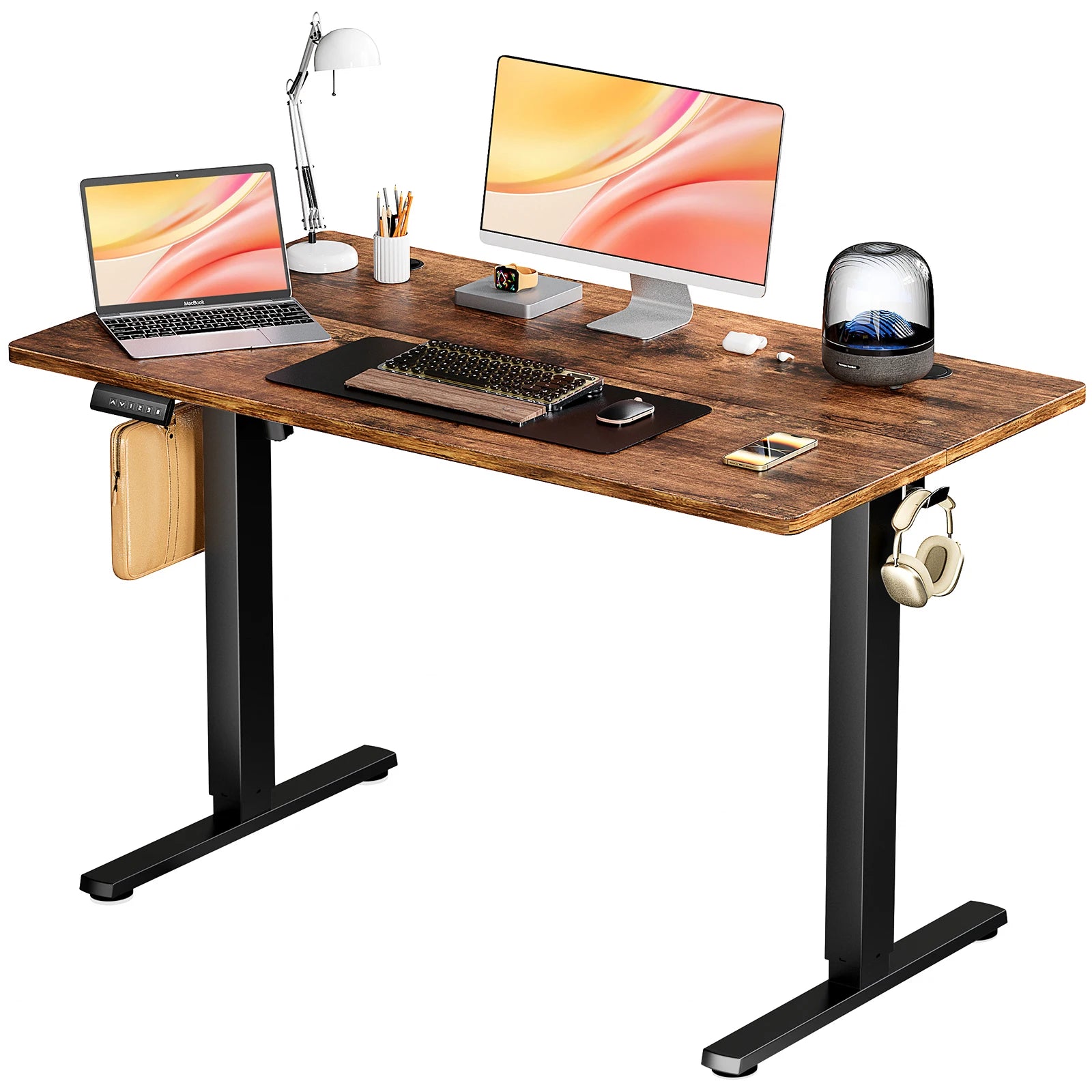 Electric Standing Desk, Dual Motor, 4 Memory Presets, Steel Frame