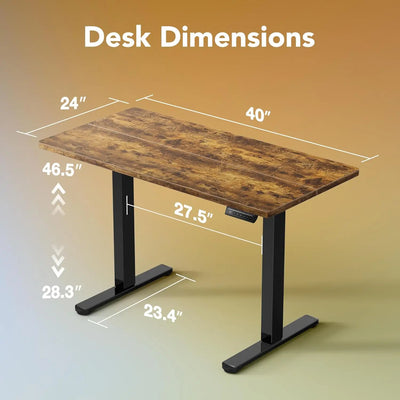 Electric Standing Desk Adjustable Height, 4 Memory Height Settings, Sit Stand Up Desk for Home Office & Computer Workstation