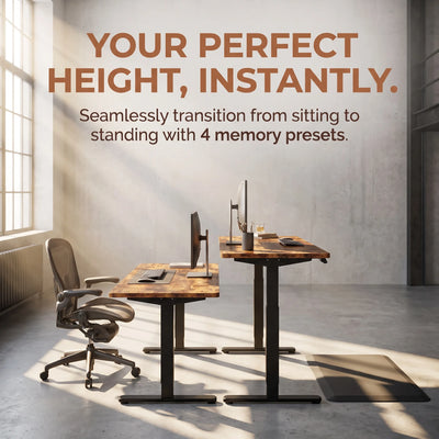 Electric Standing Desk Adjustable Height, 4 Memory Height Settings, Sit Stand Up Desk for Home Office & Computer Workstation