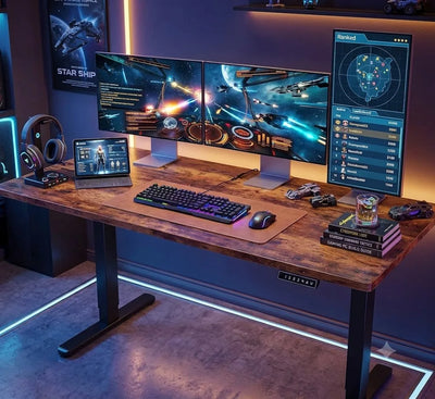 Electric Standing Desk Adjustable Height, 4 Memory Height Settings, Sit Stand Up Desk for Home Office & Computer Workstation