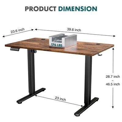 MCQ Electric Standing Desk Height Adjustable 40x24 Inch Stand Up Sit Stand Computer Desk Workstation Ergonomic Work Table