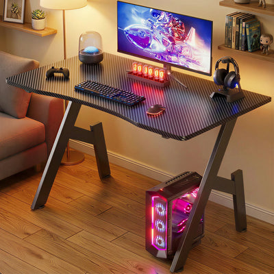 Gaming Desk, A-Shaped Carbon Fiber Office Desk, 80-140cm with Cup Holder