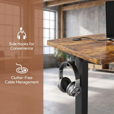 Electric Standing Desk Adjustable Height, 4 Memory Height Settings, Sit Stand Up Desk for Home Office & Computer Workstation