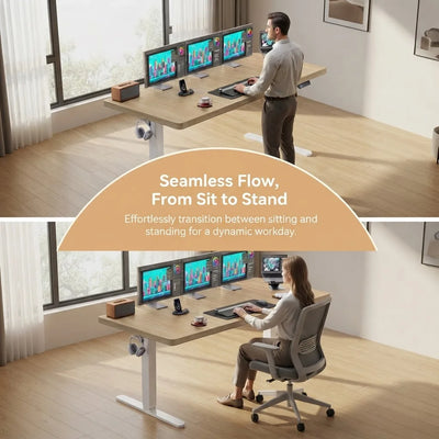 Electric Standing Desk, 71" x 30", 220 lb Capacity, Brushless Motor
